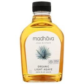 Madhava Naturally Sweet Agave edulcorante orgánico azul bajo, luz dorada, 23,5 onzas