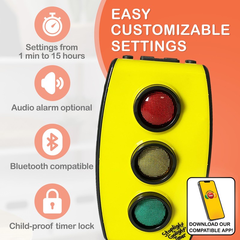 Timer - Red Yellow Green Traffic Light Timer for Kids,