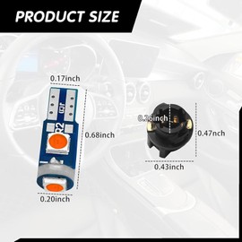 20PCS Led Bulb Dash Lights, T5 37 74 LED Bulb with Twist Lock Socket PC74 PC37, Instrument Cluster Bulbs Kits, Cluster Shift Indicator Bulbs, Car Led Lights Interior (Yellow)