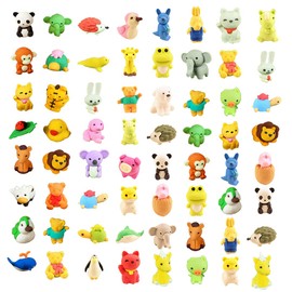 Ranvi 30PCS動物子供の消しゴム、子供のゲーム賞式典のために使われたミニパズル鉛筆消しゴム