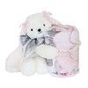 Lambs & Ivy Floral Blanket & White Plush Bunny Stuffed