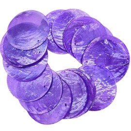 Lmlliang 20pc 2Inch Round Capiz Sea Shells,2 Holes Capiz Shells,for Home Decor,Wind Chimes,Jewelry Making Crafts Decoration (Purple)