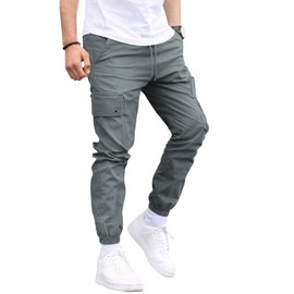 M Menmentings Men's Outdoor Jogging Casual Sweatpants Stretch Waist Lightweight Cargo Pants Hiking Pants Iron Gray M
