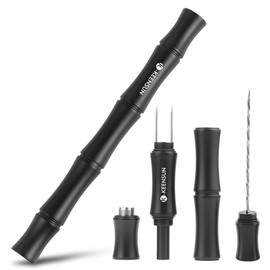 KEENSUN 3-in-1 Cigar Punch Tool Set with Cigar Punch(8mm), Cigar Draw Enhancer Cutter and Twin Nubber (Black)