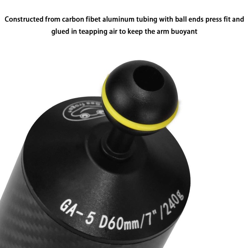 Sea frogs Carbon Fiber Dual Balls Float Arm Underwater Photography