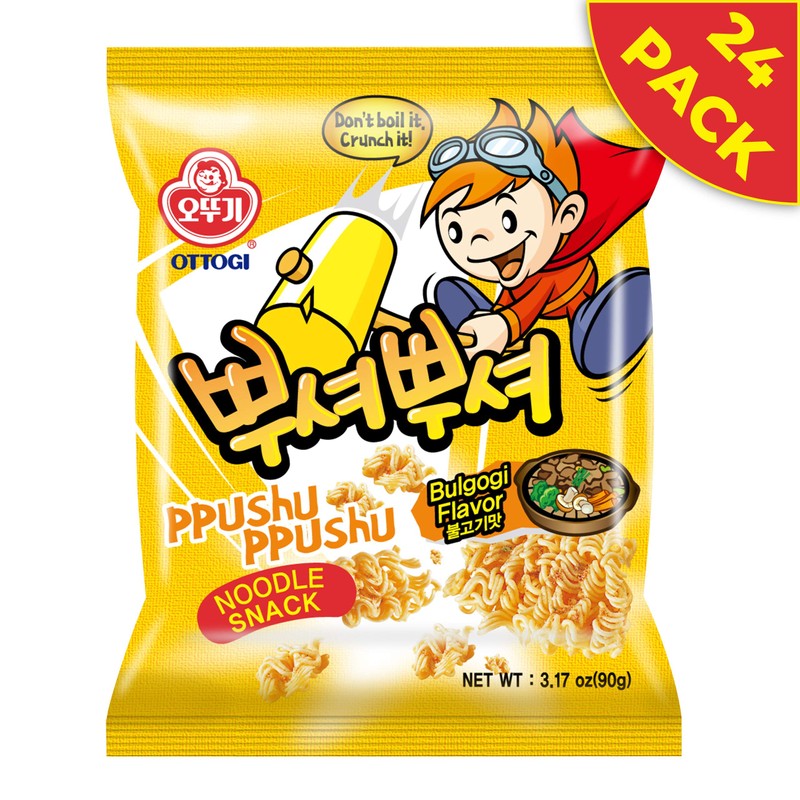 OTTOGI PPUSHU PPUSHU NOODLE SNACK- Bulgogi Flavor (90g) - 24