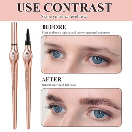 Microblading Eyebrow Pencil,3D Waterproof Microblading Eyebrow Pen,4 Fork Tip Brow Brush Stroke Pen,Natural,Long Lasting,Durable,for Beginners(3 Color Set)