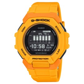 Casio G-SQUAD GBD-300 Wristwatch, Equipped with Bluetooth, Biomass Plastic, yellow, sports