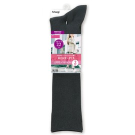 Atsugi (アツギ) Socks [WORK-Fit (ワークフィット) Women] Cotton Blend Rib Socks Ankle Compression 22hPa 36cm Length 2 Pair Set Unisex Adult, Black