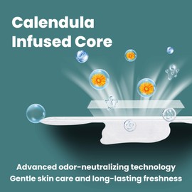 uNeat Long with Wings Ultra-Thin Sanitary Pads, Unscented, Eliminates Odor, Heavy Absorbency, Day/Night Pads (Long, 10 Count/Pack, 6-pack)