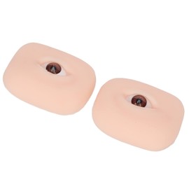 1 Pair Soft Silicone Eye Model Flexible 5D for Practicing Piercing Suture Makeup Teaching Instructions for Eye Makeup, Semi Permanent Eyebrow Line Practice (Brown Eyeball)