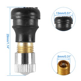 CMIYETO 10 Pcs Tubeless Tire Valve Stems Vacuum Valve for Xiaomi Scooter M365 Pro Motorcycle Electric Scooter Straight Rubber Less 9mm Diameter