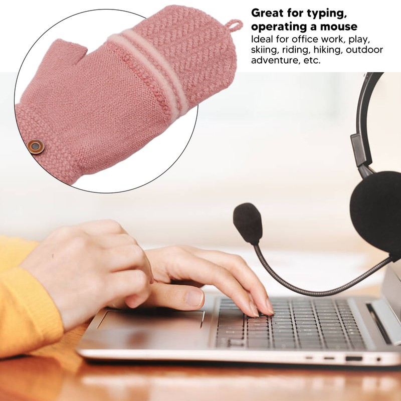 Heated Mitten Gloves Double Sided Heating Promote Blood Circulation USB