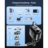 3-in-1 Retractable Car Charger with Funny Expression Light Voltage Display
