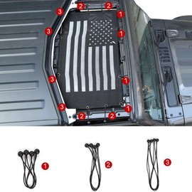 Voodonala - Parasol para Jeep JL JT (2 puertas), Bandera de Estados Unidos-rojo