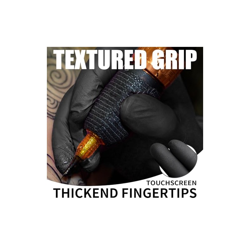 FINITEX Black Nitrile Disposable Exam Gloves - Powder-Free & Latex-Free