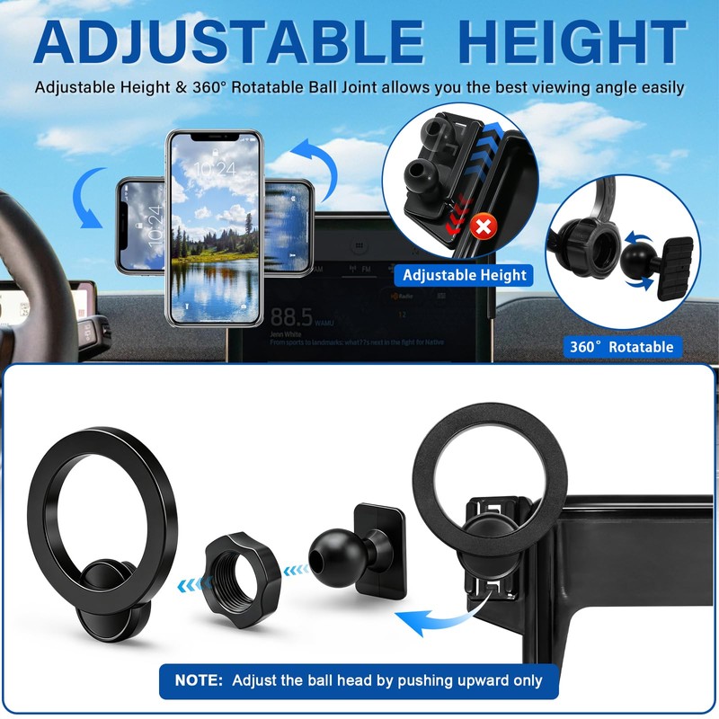 Car Phone Holder for 2021-2026 Ford Mustang Mach-E Accessories 15.5