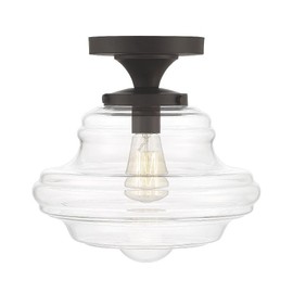 1 Light Semi-Flush Mount in Vintage Style-11.75 Inches Tall and 12 Inches Wide-Oil Rubbed Bronze Finish