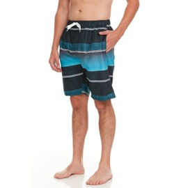 Kanu Surf Men's Infinite Swim Trunks (Regular & Extended Sizes), Sandbar Black/Aqua, XX-Large