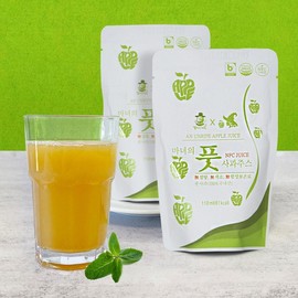Kimgane Fruit Village domestic pure juice green apple juice 110ml 100 bags / 김가네과일촌 국내산 순수 착즙 풋사과 주스 110ml 100포