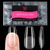 Qiek Medium Coffin False Nail Tips, 15 Sizes 510 PCS