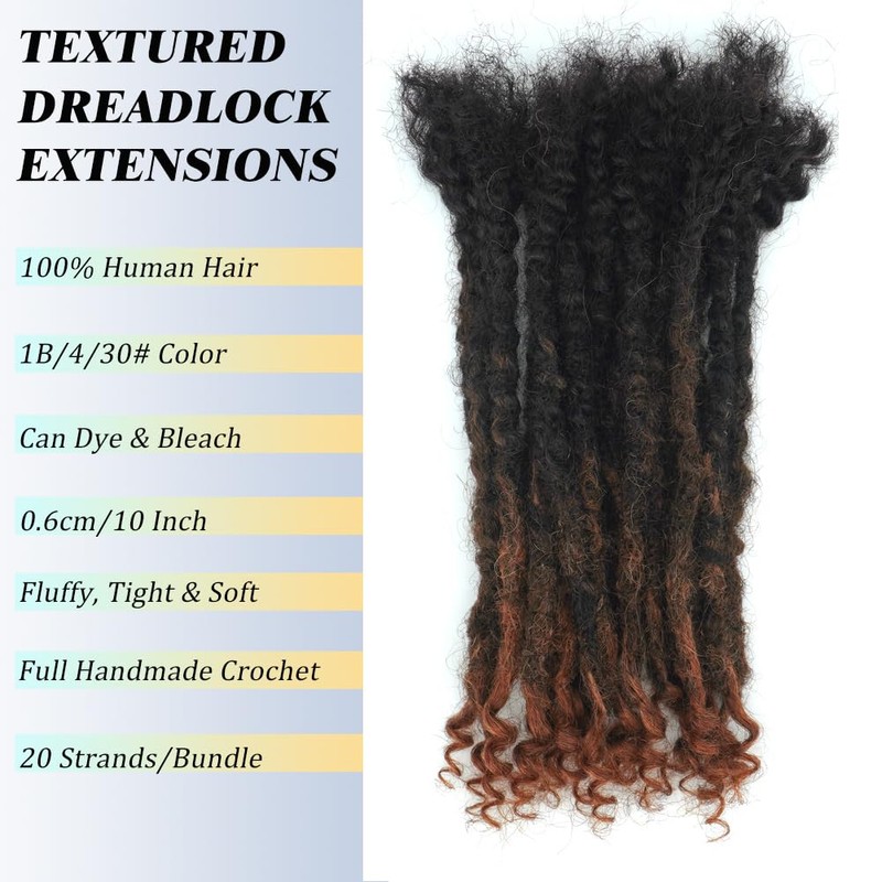 Textured Locs Extension With Curly Ends 100% Permanent Human Hair
