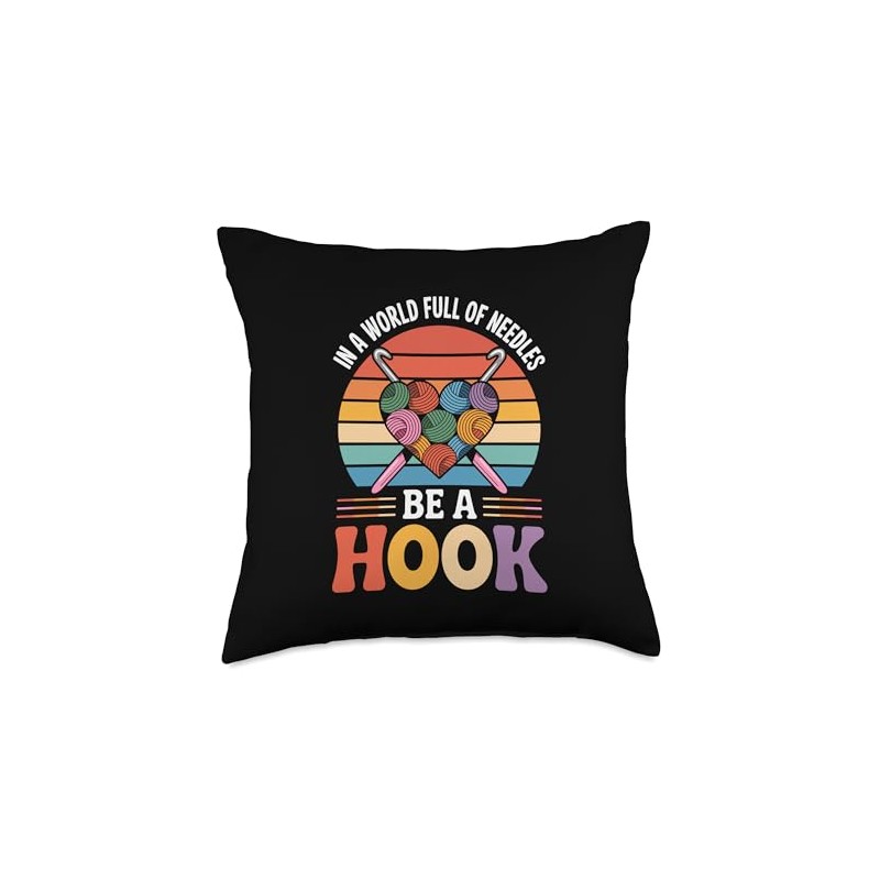 Crochet Funny Crocheting Crocheter Throw Pillow