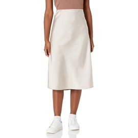 The Drop Women's Maya Silky Slip Skirt, Silver Cloud, M