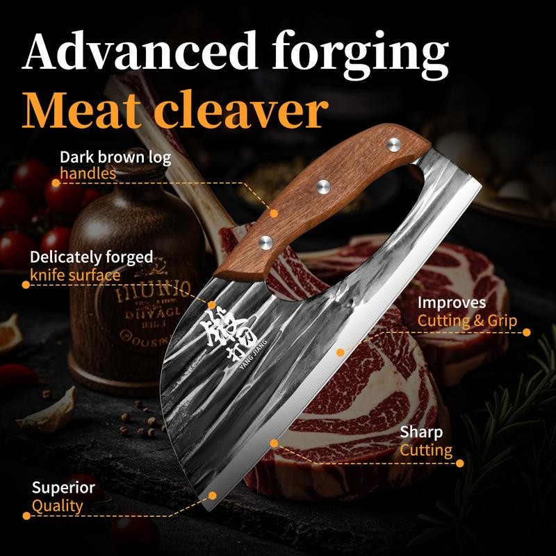 Rusted, Labour-Saving Full-Bladed Chopper Knife - Ergonomic Design for Cooking