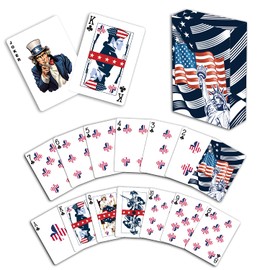 Blue American Flag Playing Cards - Patriotic Graphics - Premium Quality - Veteran Gifts for Men or Women | Disabled USMC Vet Owned Small Business