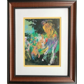 LeRoy Neiman "Jim 'Distance' Dent - Black Power" NEW CUSTOM FRAMED Golf Art