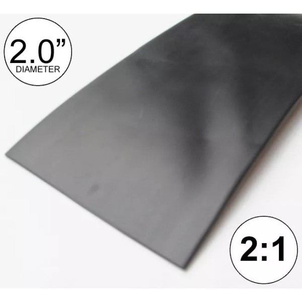 Yongli 2" ID Black Heat Shrink Tube (8 inches) 2:1