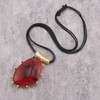 GelConnie Retro Red Teardrop Pendant Necklace Luxurious Design, Handmade Long