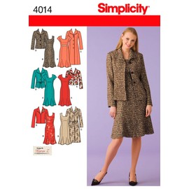 Simplicity Karen Z Pattern 4014 Women's Unlined Coat, Jacket and Lined Dress Sizes 20W-28W