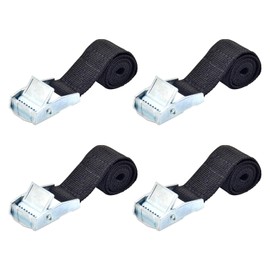 Bailinks 2-Pack Heavy Duty Tie Down Straps,Adjustable Lashing Straps with Buckle, Durable Black Tension Belts for Securing Cargo, Motorcycle, Trucks, Trailers, Luggage (25MMX0.5M)