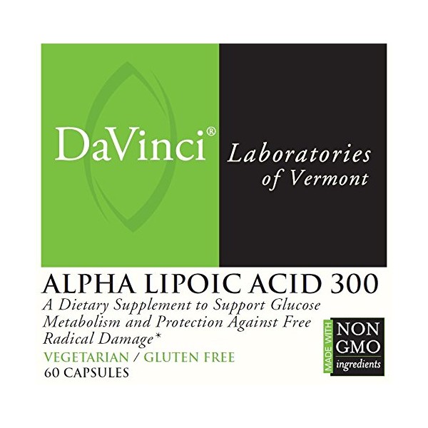 Davinci Labs Alpha Lipoic Acid 300 - Dietary Supplement to Support Metabolism and Healthy Collagen Levels - with 300 mg Alpha Lipoic Acid per Capsule - Gluten-Free - 60 Vegetarian Capsules
