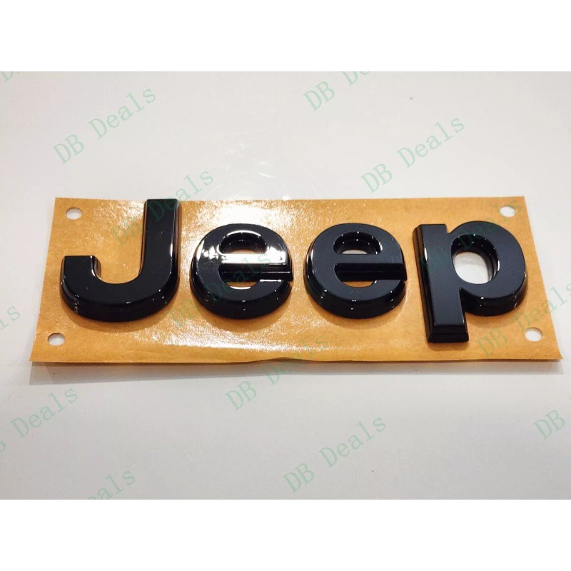 Grand Cherokee 2PC Gloss Black Front Rear Jeep Emblems Badge