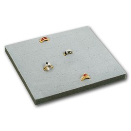 Grey Velvet Jewelry Ring Half Size Tray Liner Insert ~ Holds 36 Jewelry Rings