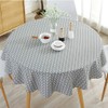 Round Tablecloth, 47/59 in Cotton Linen Fabric Circular Table Cover