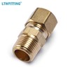 LTWFITTING Brass 1/2-Inch OD x 3/8-Inch Male NPT Compression Connector