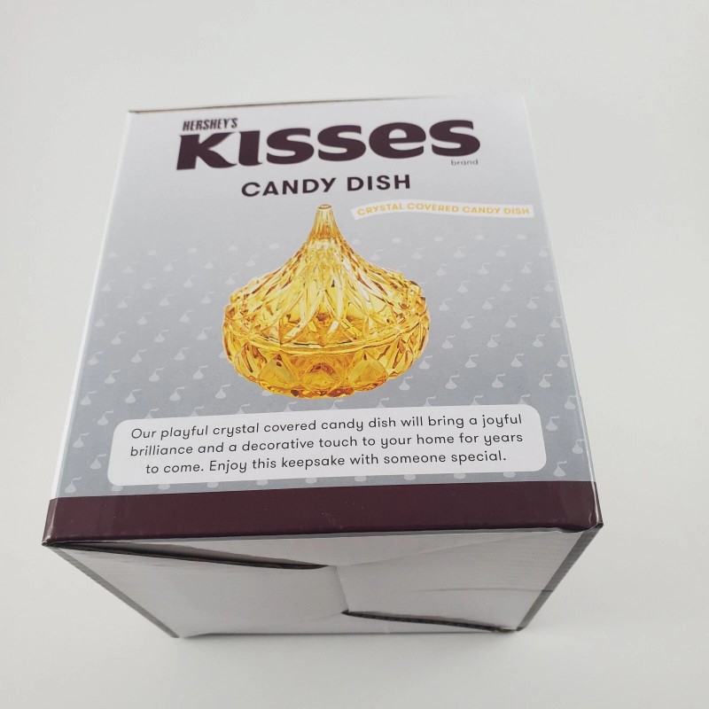 Hershey's Hershey’s Kisses Crystal Covered Candy Dish Gold Godinger 5"