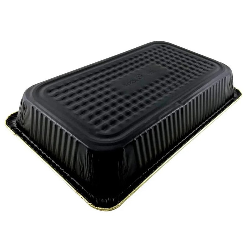 Handi-Foil Full-Size Deep Premium Quality Black & Gold Aluminum Steam