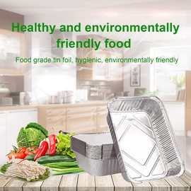 HOMESmith 10 Pack Aluminium Foil Trays with Lids Containers Strong and Large Tin Foil Food Take Away Container Disposable Food Take Out Box with Lid|2 Litre |