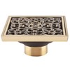 Brass Shower Drain Bathroom Floor Drain with Removable Cover Grid