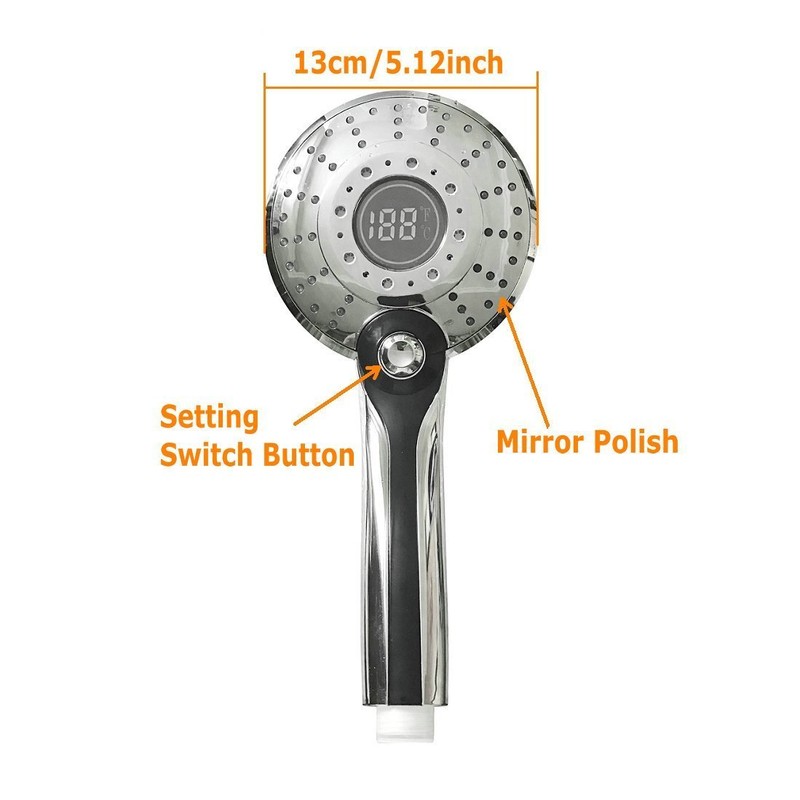 GuDoQi LED Shower Head, 3 Colour Changing Temperature Control, 3