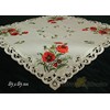 Quinnyshop Red Poppy Embroidery Tablecloth 85 x 85 cm Square