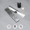 SaniteModar Linear Shower Drain 12 inch with Removable Grate,Brushed Polished