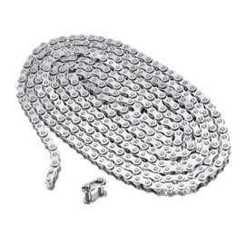 uxcell #35/ DIN/ISO 06C Roller Chain 10 Feet 3/8" Pitch Stainless Steel Roller Chains with 1 Free Master Connector Links for Go-karts, Bicycles, 320 Links