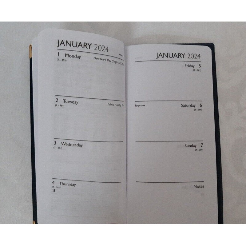 2025 Slim Line Week to View Padded Diary Metal Corner