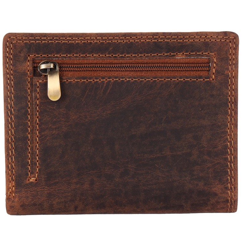Manza Men's Wallet Portrait Format Cowhide Leather Wallet Genuine Leather